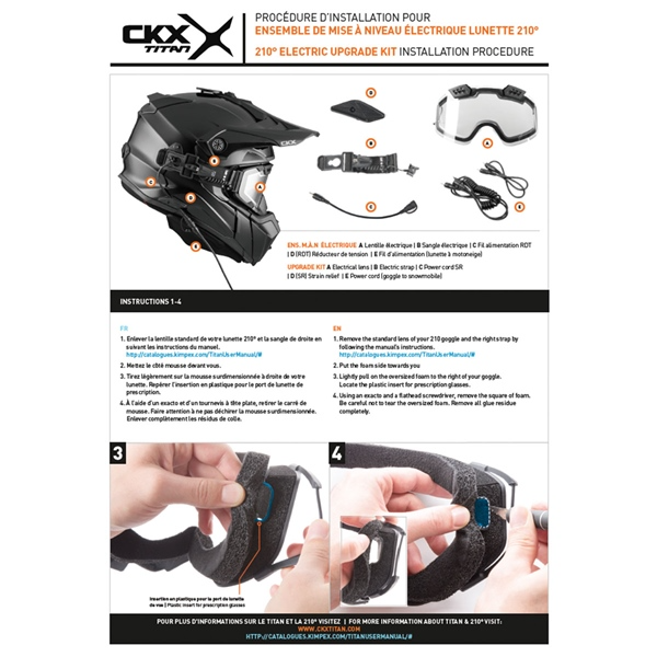 CKX Electric 210° Goggle Lens With Adjustable Ventilation & Accessories